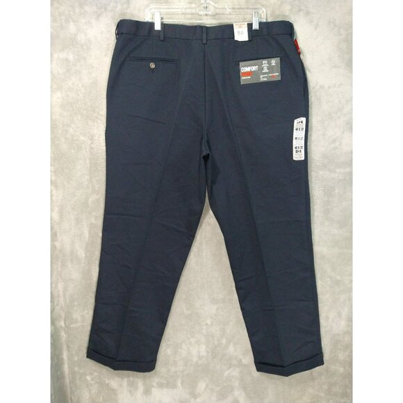 Dockers Pants Mens 40x32 Blue Comfort Khaki Relaxed Fit Pleated Cuffed D4 - Picture 2 of 12